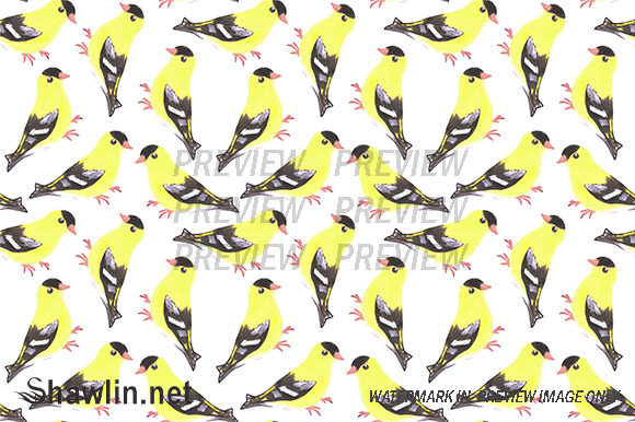 American Goldfinch Watercolor: A Versatile Pattern for Local Branding