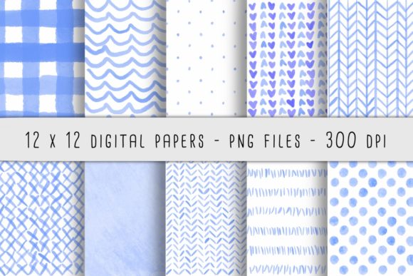 Blue Watercolor Patterns for Crafters: A Fresh Design Asset for Handmade Business