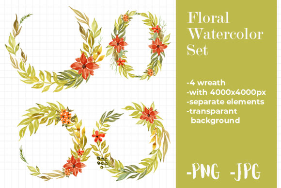 Floral Wreath Autumn Falls Watercolor: A Crafts-Inspired Design Asset for Seasonal Branding