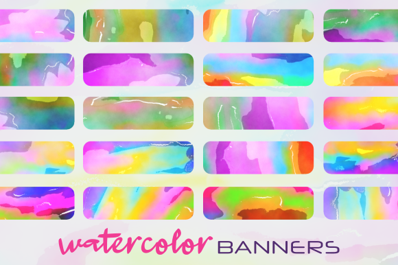Funky Watercolor Background Banners for Creative Blog Design
