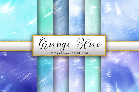 Grunge Blue Ombre Watercolor Background for Crafters & Etsy Sellers