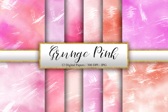 Grunge Pink Ombre Watercolor Background for Branding & Marketing