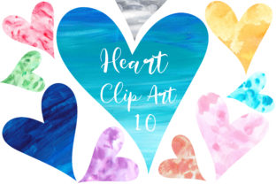 Heart Watercolor Clipart & Textures for Blog Design and Digital Publishing