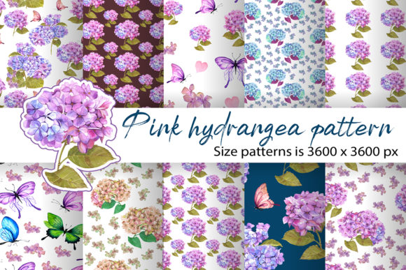 Hydrangea Watercolor Floral Papers: A Fresh Pattern for Branding and Marketing