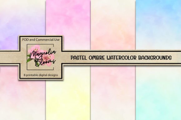 Pastel Ombre Watercolor Backgrounds for Branding & Marketing