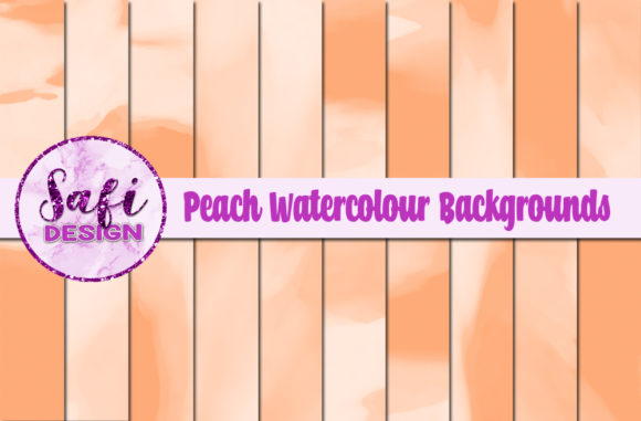 Peach Watercolour Digital Papers for Marketing Backgrounds