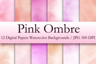 Pink Ombre Watercolor Digital Papers