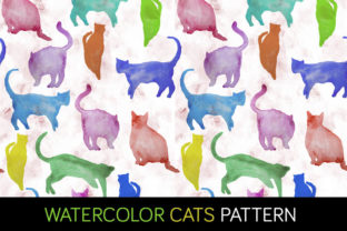 Watercolor Cats Pattern for Embroidery Projects
