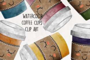 Watercolor Coffee Cups Clip Art: A Crafts-Inspired Design Asset for Cozy Branding and Creative Projects