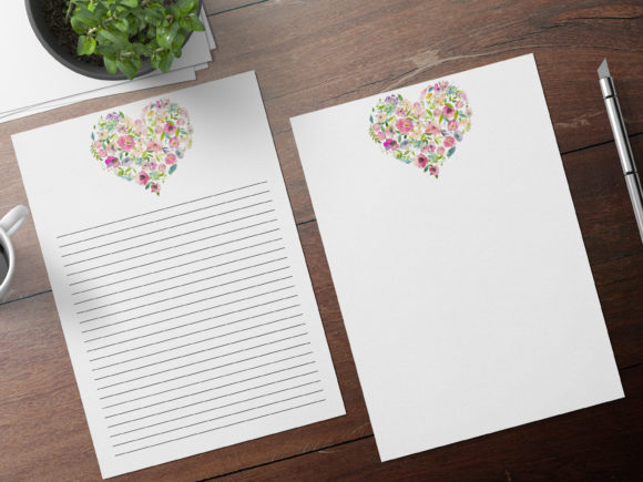 Watercolor Hearts Romantic Stationery: A Print Templates Gem for Soft, Emotional Branding