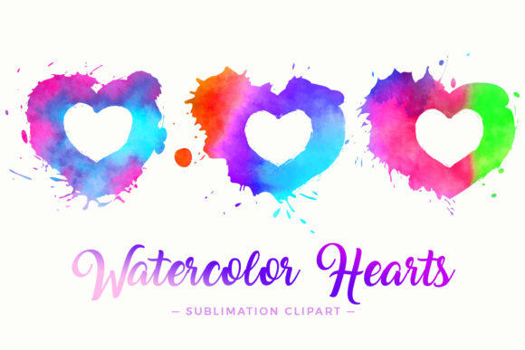 Watercolor Hearts Sublimation Designs for Crafts & Creative Marketing