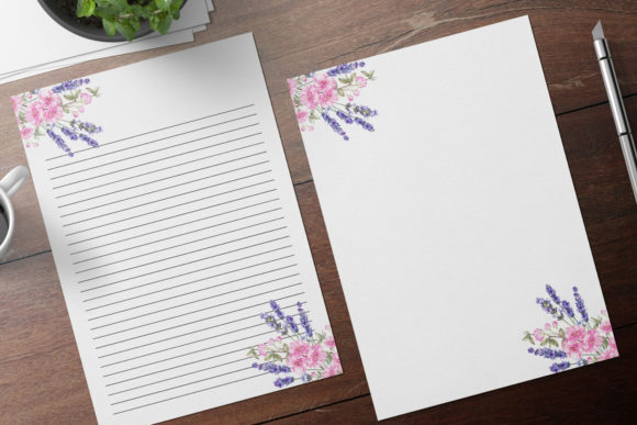 Watercolor Lavender Note Paper Set: A Soft, Organic Print Template for Branding and Creative Projects