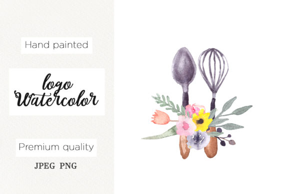 Watercolor Logo Whisk for Bakery & Cooking Logos: A Visual Designer’s Review