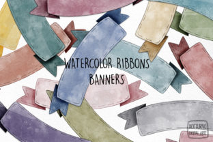 Watercolor Ribbon Banners Clipart for Crafts & Handmade Business Design