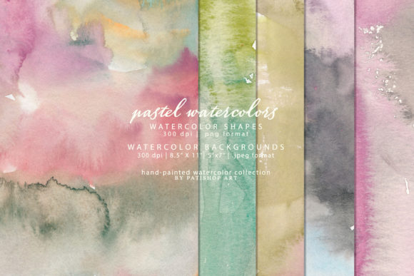 Watercolor Shapes and Backgrounds: Textures for Creative Content Publishing