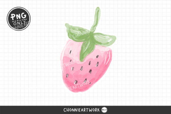 Watercolor Strawberry Sublimation for Crafts & Handmade Business Design