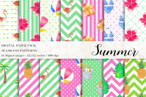 Watercolor Summer Digital Papers Review for Real Embroidery Projects