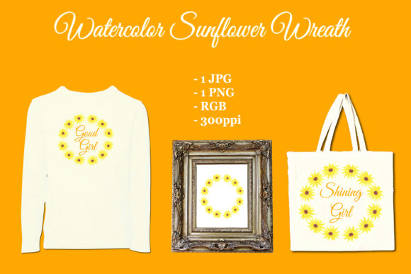 Watercolor Sunflower Wreath: A Fresh Print Template for Organic Branding and Seasonal Design Projects