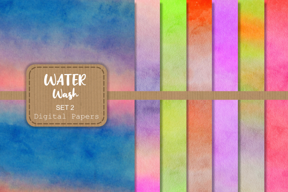 Watercolor Wash Textured Digital Papers for Local Branding and Packaging Design